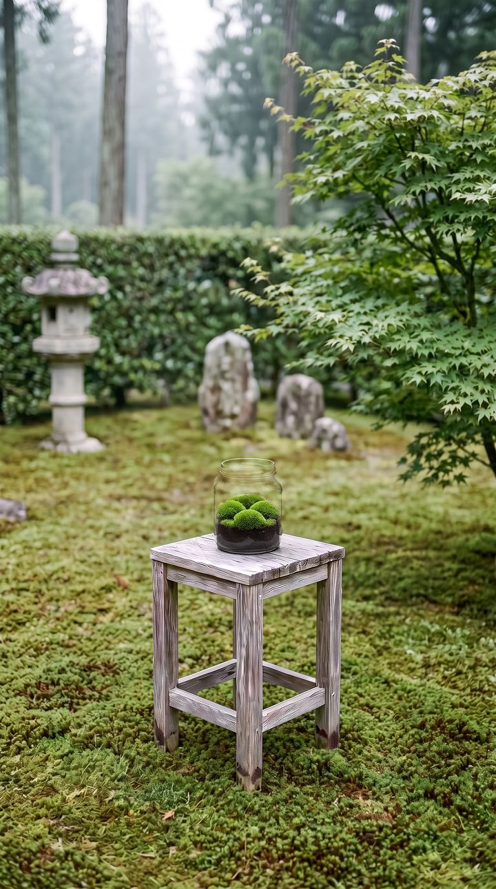 Tama-goke in a tall glass jar on the stand